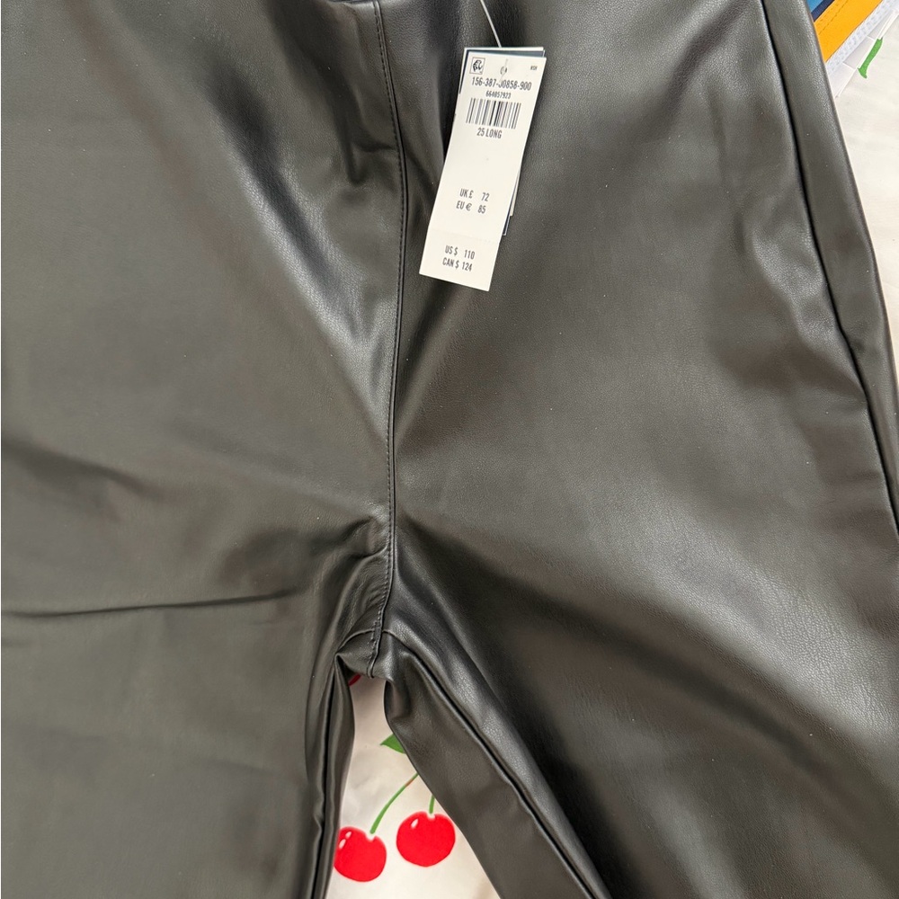 NWT Abercrombie & Fitch Black Faux Leather Pants - Picture 8 of 8